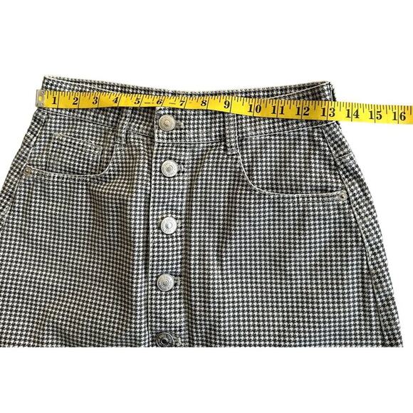 Zara Houndstooth Denim Mini Skirt Women Small Y2K 90s 80s coquette Flattering - Picture 5 of 6